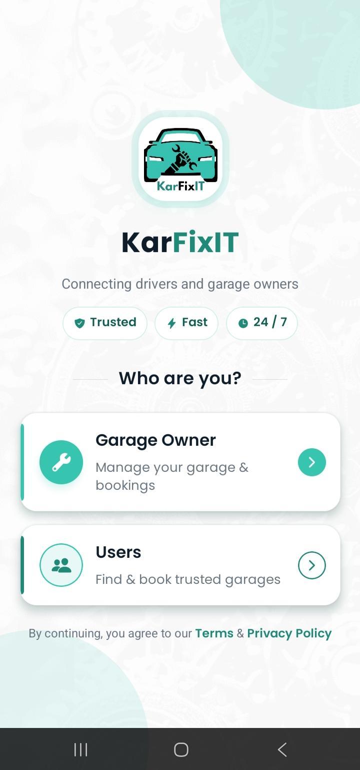 KarFixIT mobile app preview
